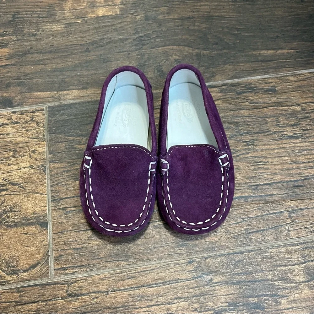 Tod’s Toddler Purple Moccasin Shoe